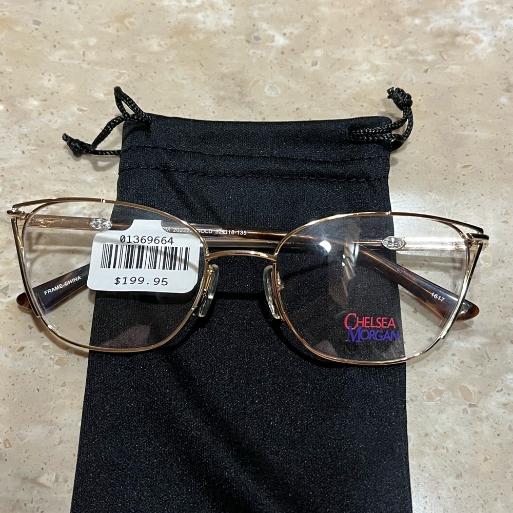 Chelsea Morgan Gold Frame Glasses - LENSES ONLY, no tinting or rx included